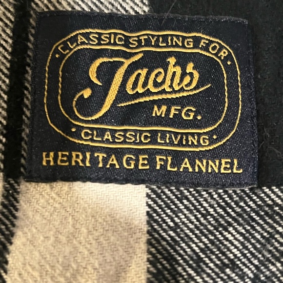 JACHS heritage flannel heavyweight black and white plaid shirt xxl - Picture 6 of 9